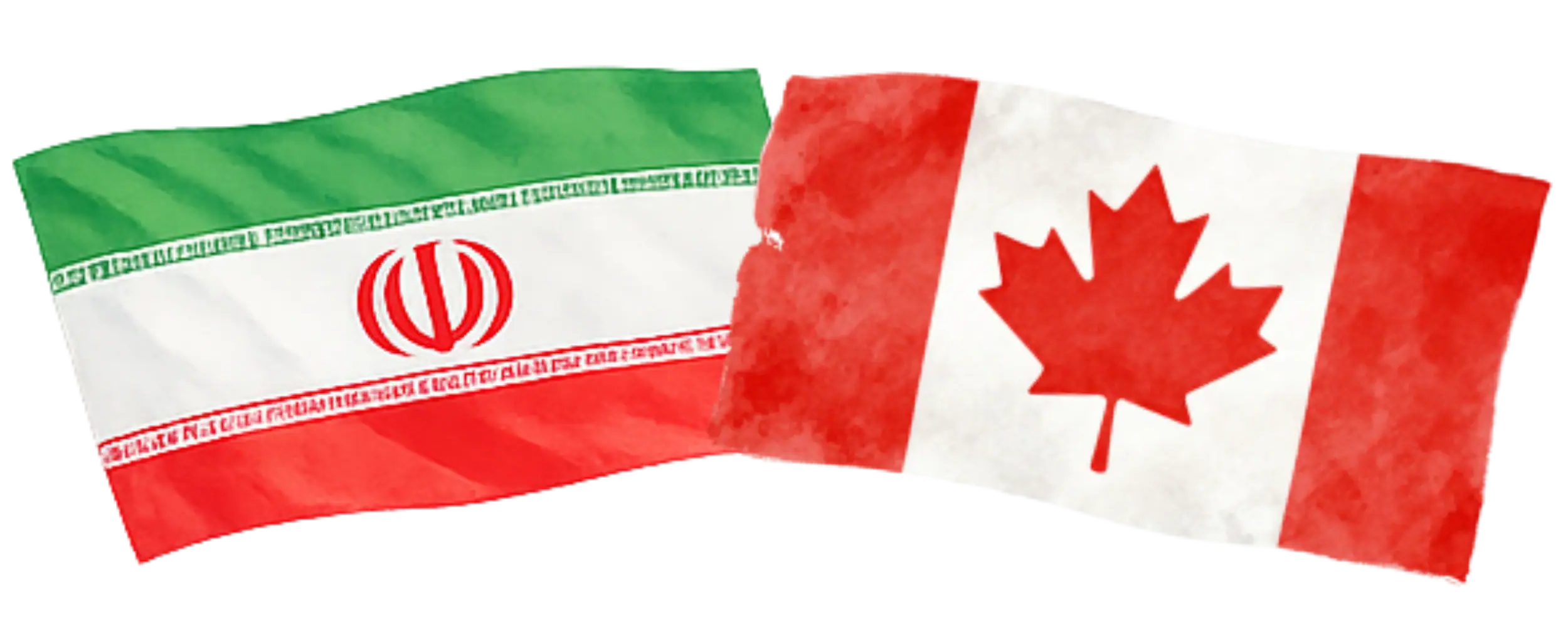 Iranian and Canadian flags representing immigration from Iran to Canada