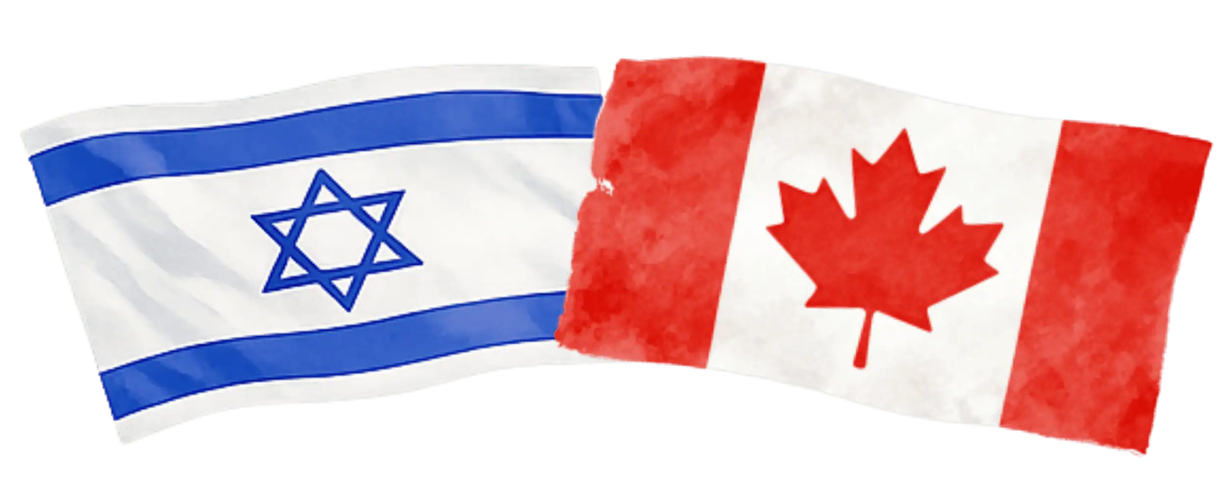 Israeli and Canadian flags representing immigration from Israel to Canada