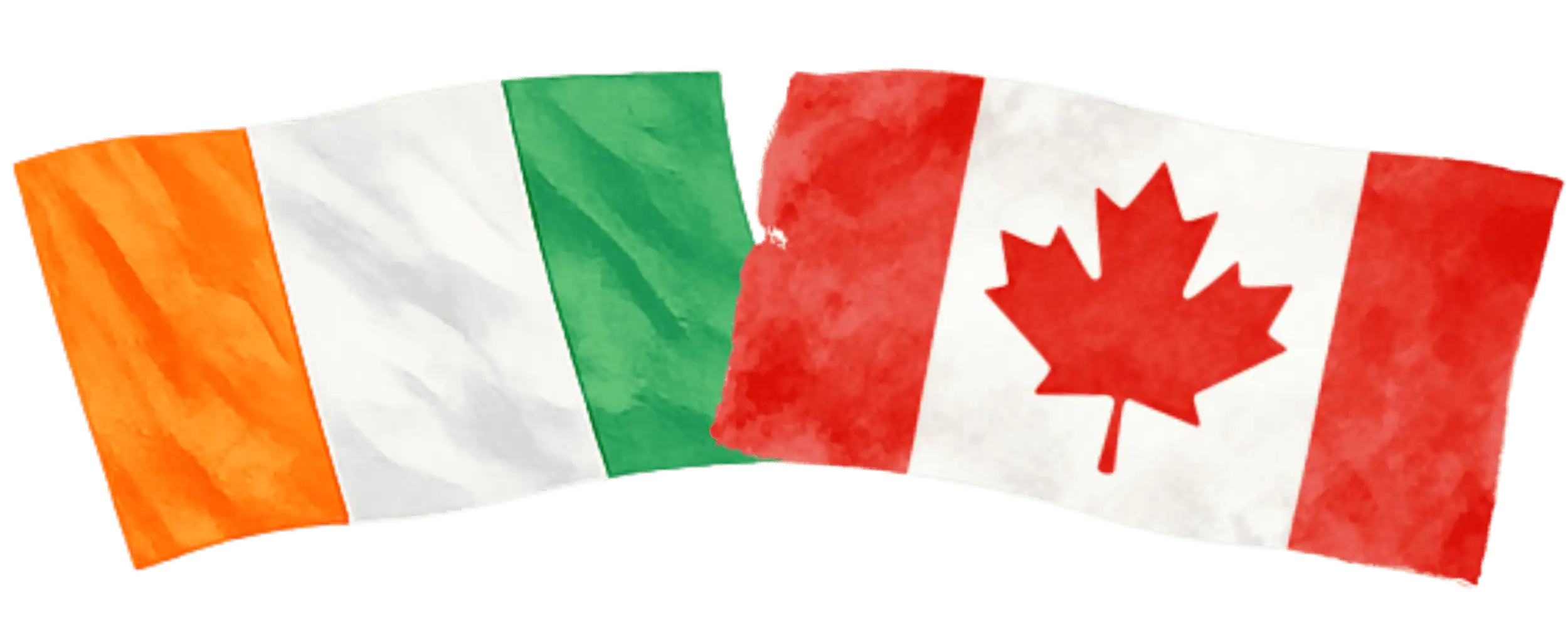 Ivorian and Canadian flags representing immigration from Ivory Coast to Canada
