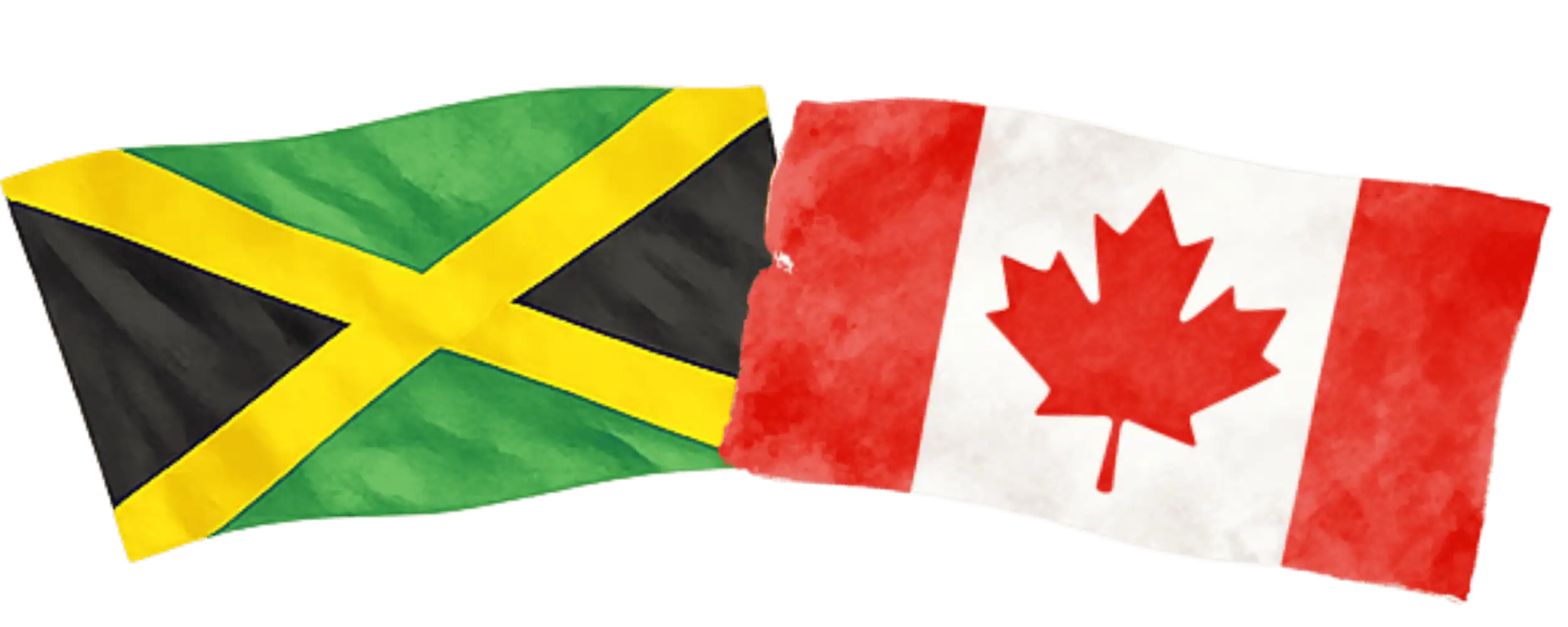 Jamaican and Canadian flags representing immigration from Jamaica to Canada