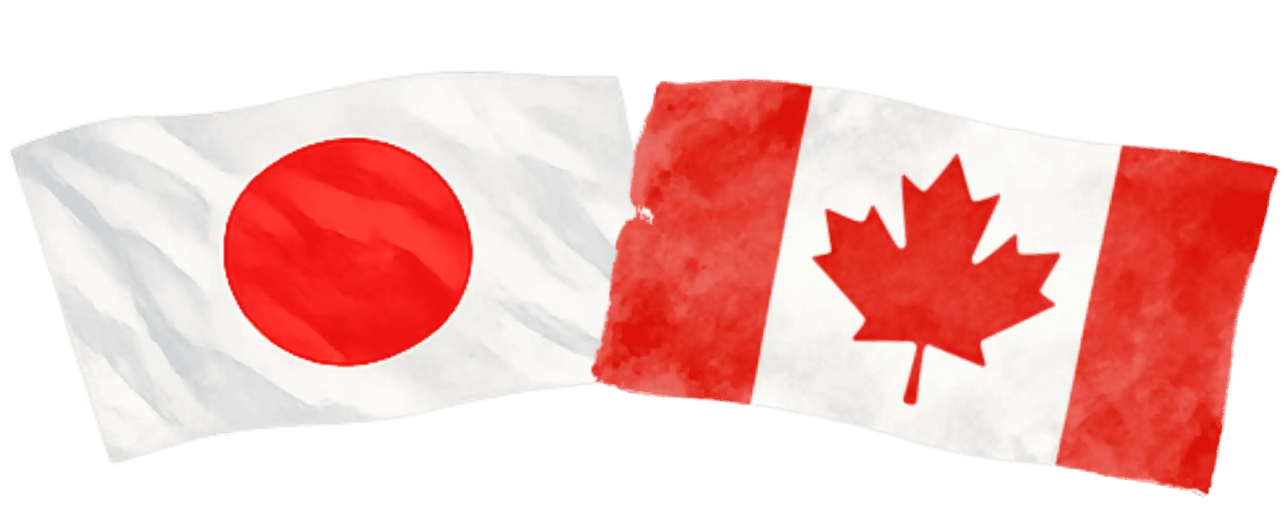 Japanese and Canadian flags representing immigration from Japan to Canada