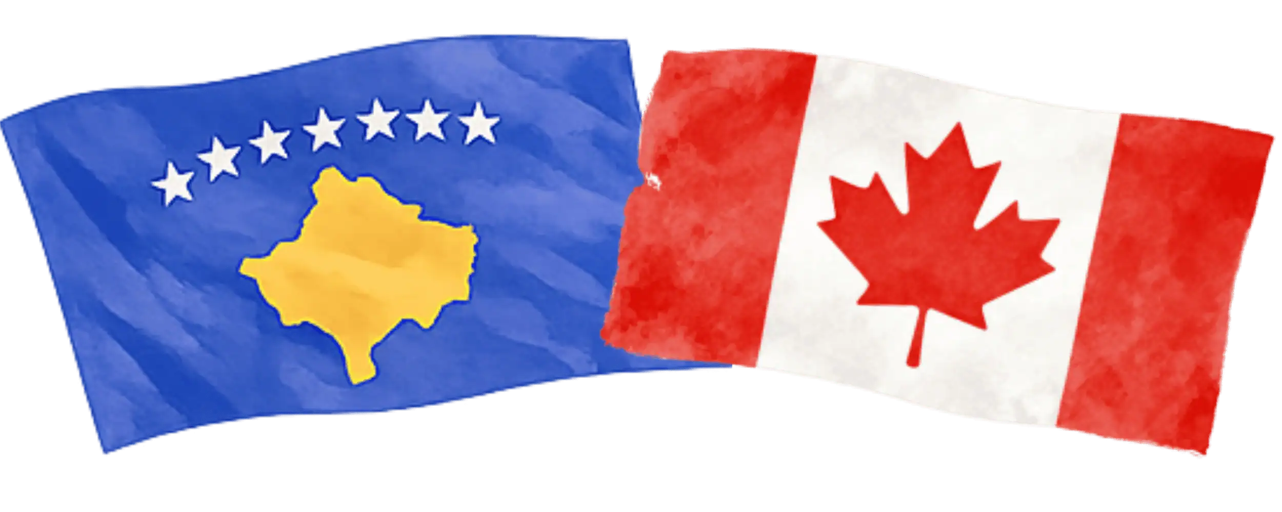 Kosovar and Canadian flags representing immigration from Kosovo to Canada