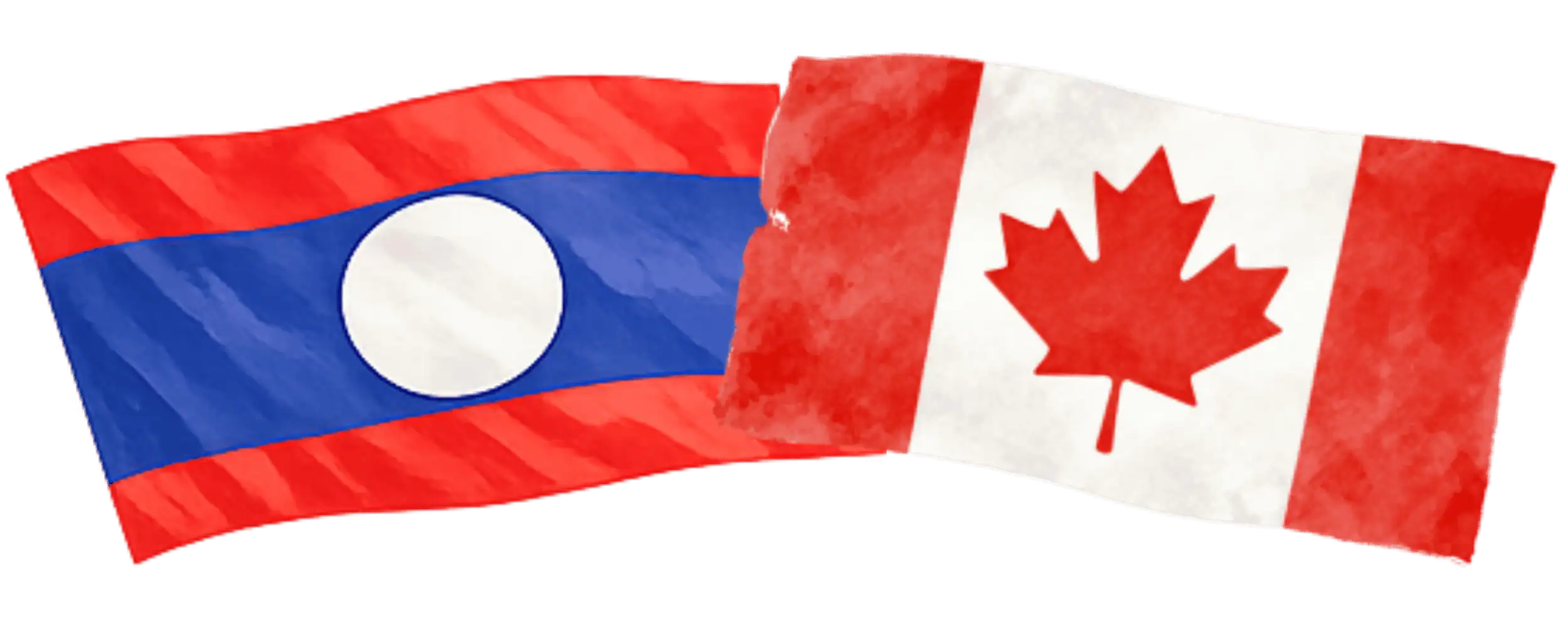 Lao and Canadian flags representing immigration from Laos to Canada