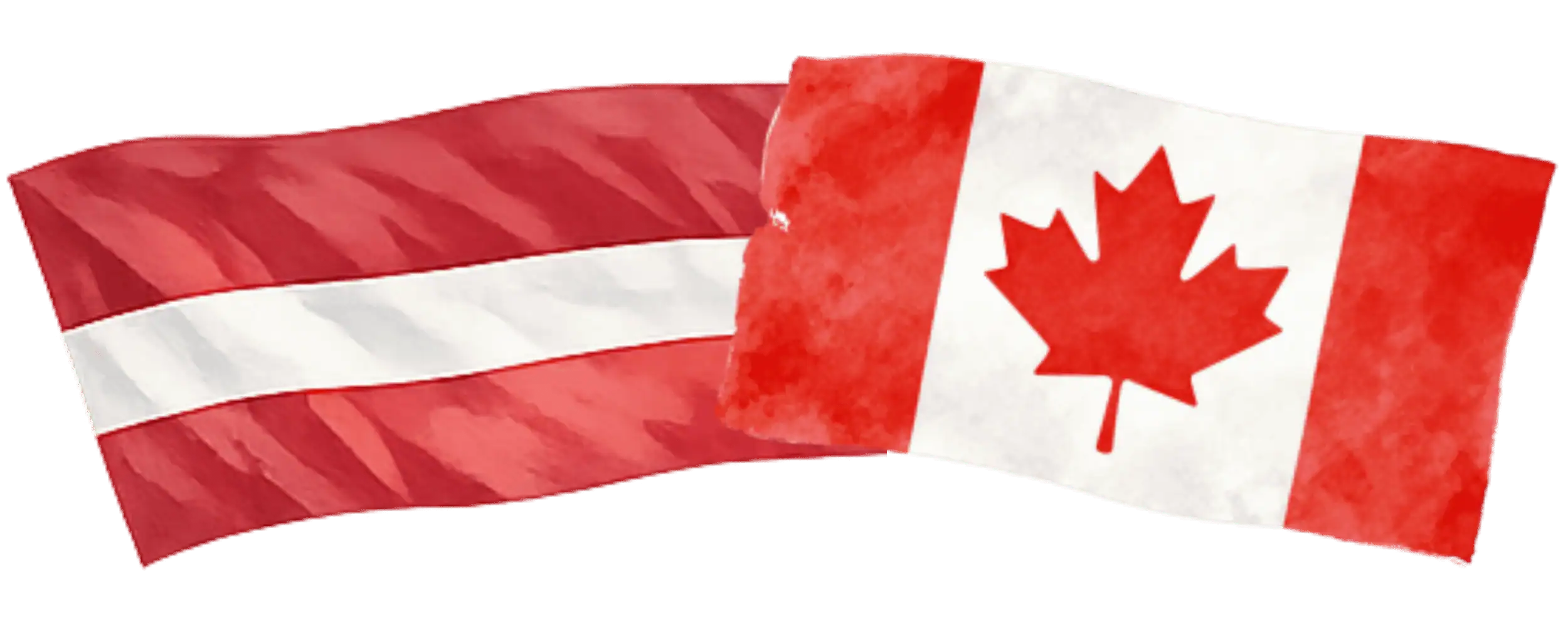 Latvian and Canadian flags representing immigration from Latvia to Canada