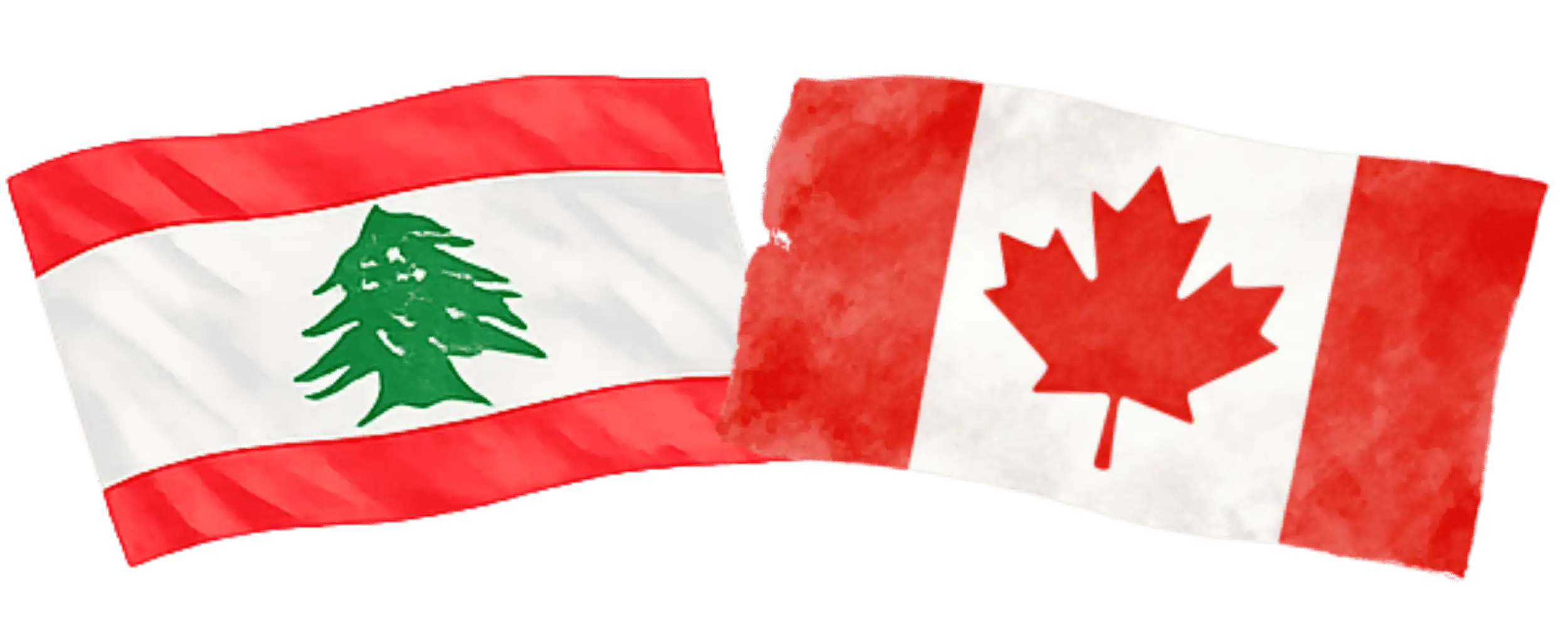 Lebanese and Canadian flags representing immigration from Lebanon to Canada