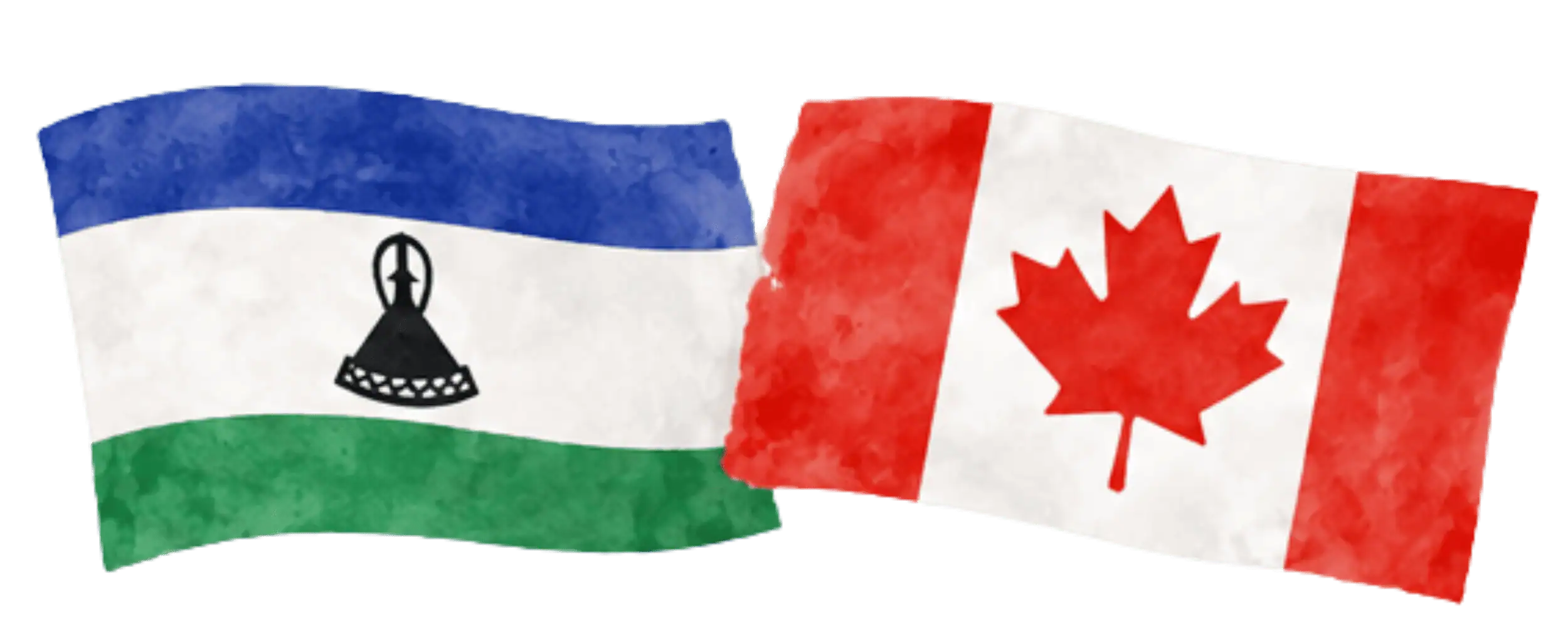 Basotho and Canadian flags representing immigration from Lesotho to Canada