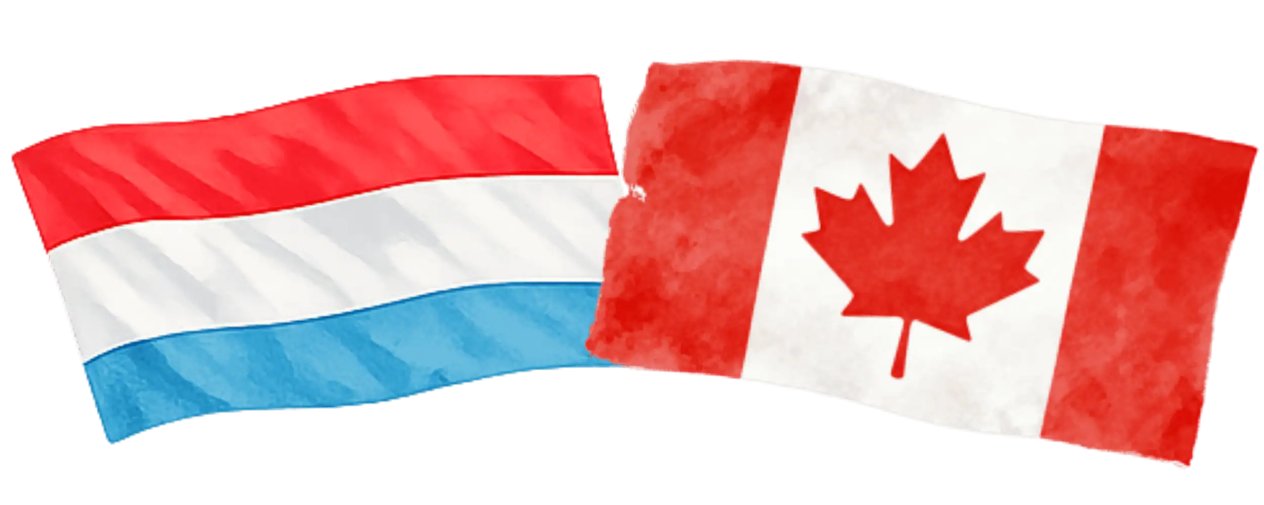 Luxembourgish and Canadian flags representing immigration from Luxembourg to Canada