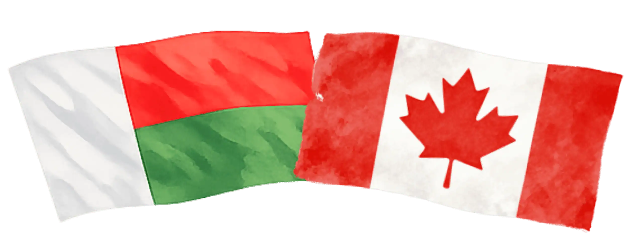 Malagasy and Canadian flags representing immigration from Madagascar to Canada