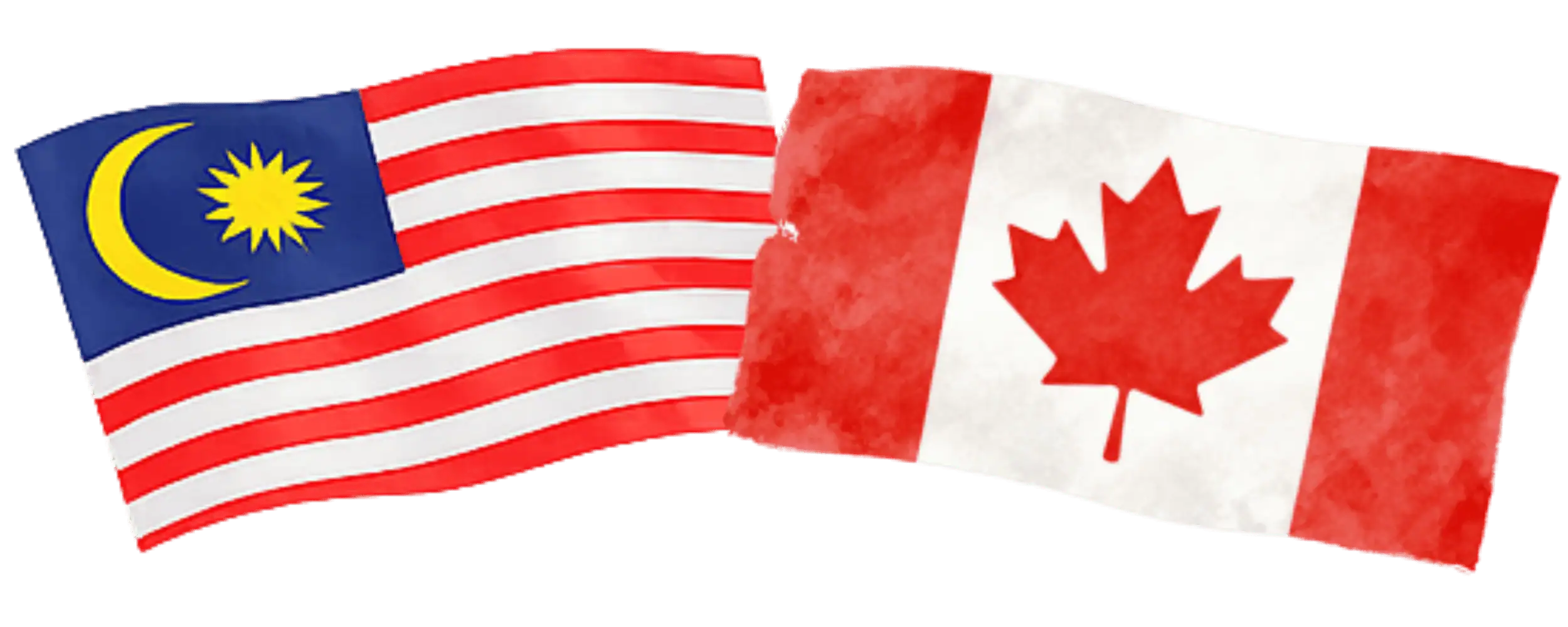 Malaysian and Canadian flags representing immigration from Malaysia to Canada