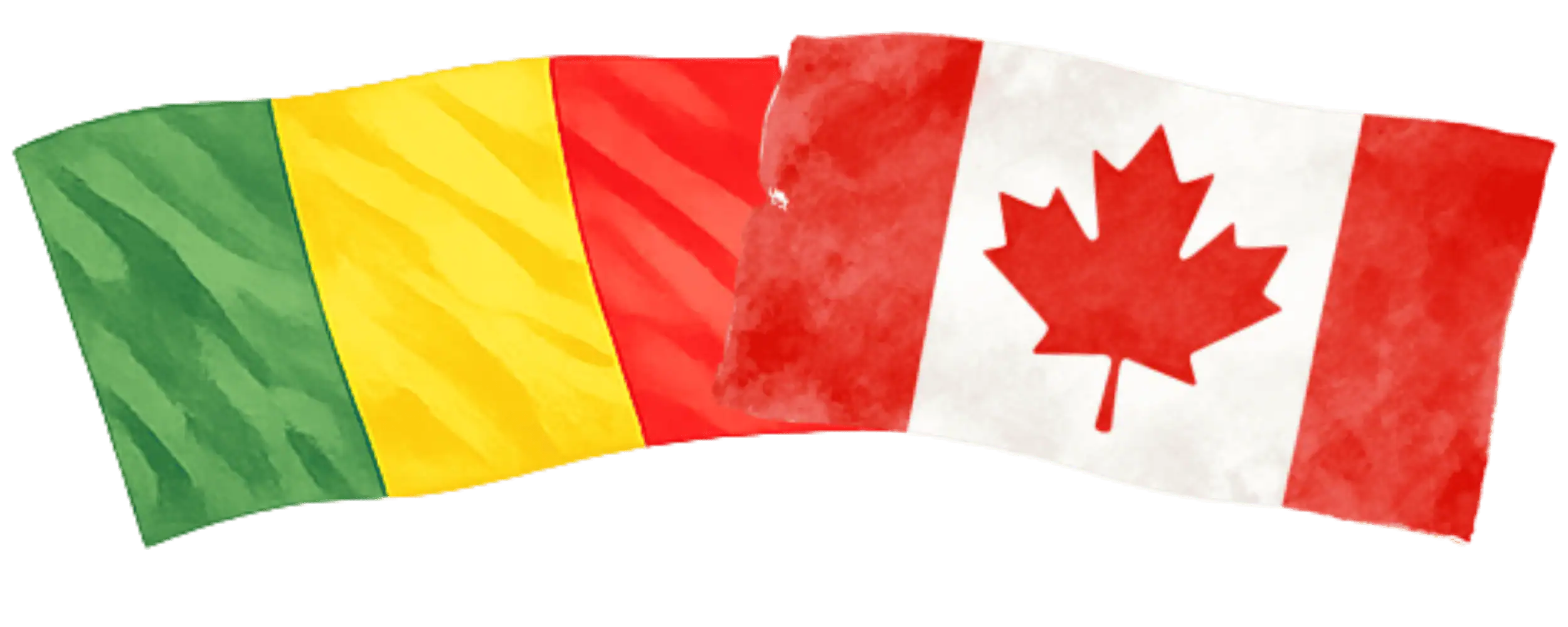 Malian and Canadian flags representing immigration from Mali to Canada