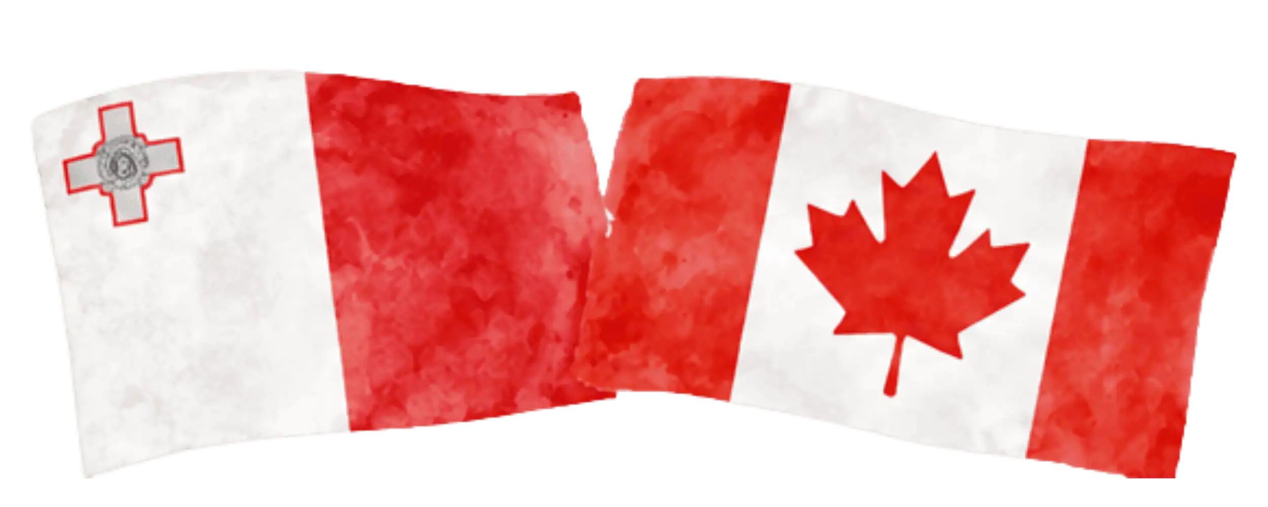Maltese and Canadian flags representing immigration from Malta to Canada