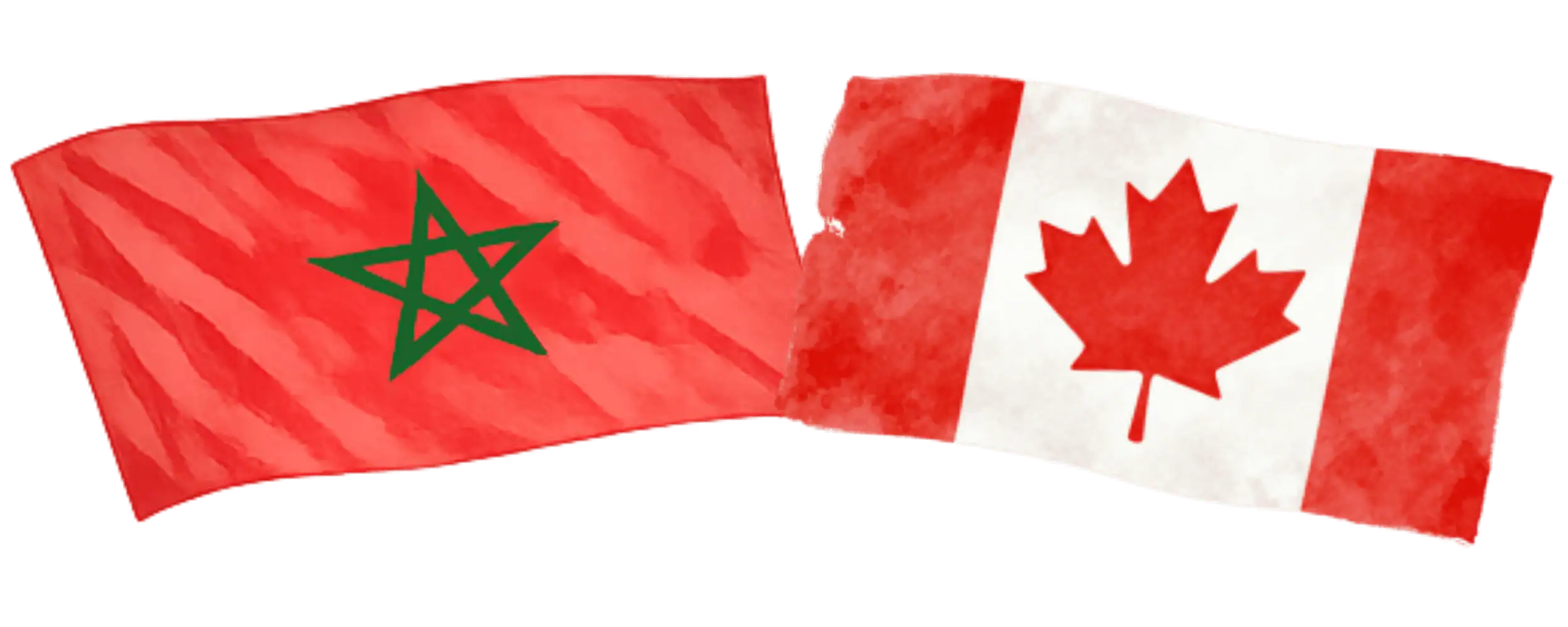 Moroccan and Canadian flags representing immigration from Morocco to Canada