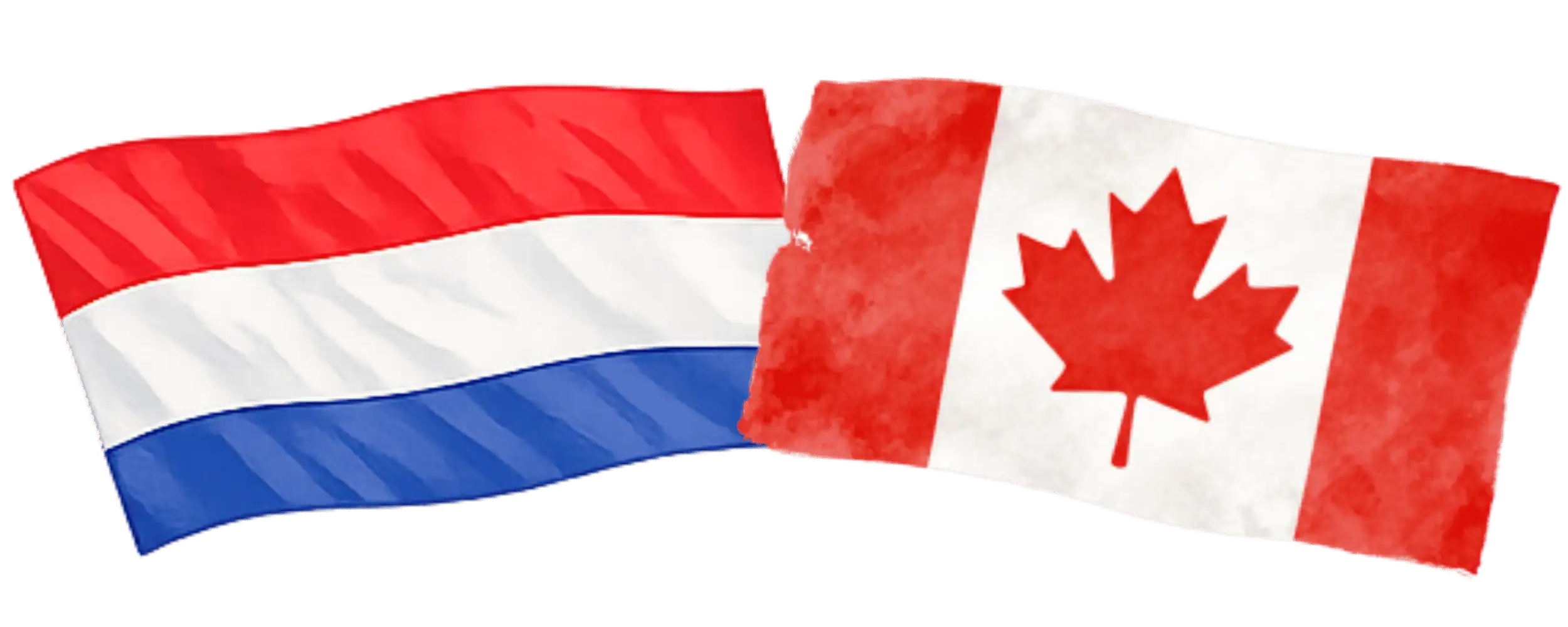 Dutch and Canadian flags representing immigration from the Netherlands to Canada