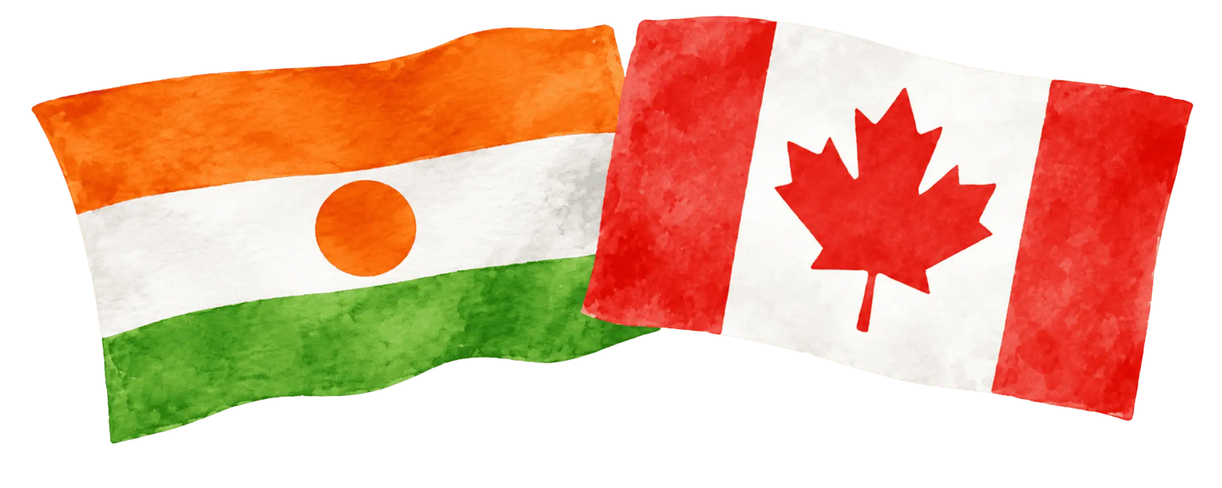 Nigerien and Canadian flags representing immigration from Niger to Canada