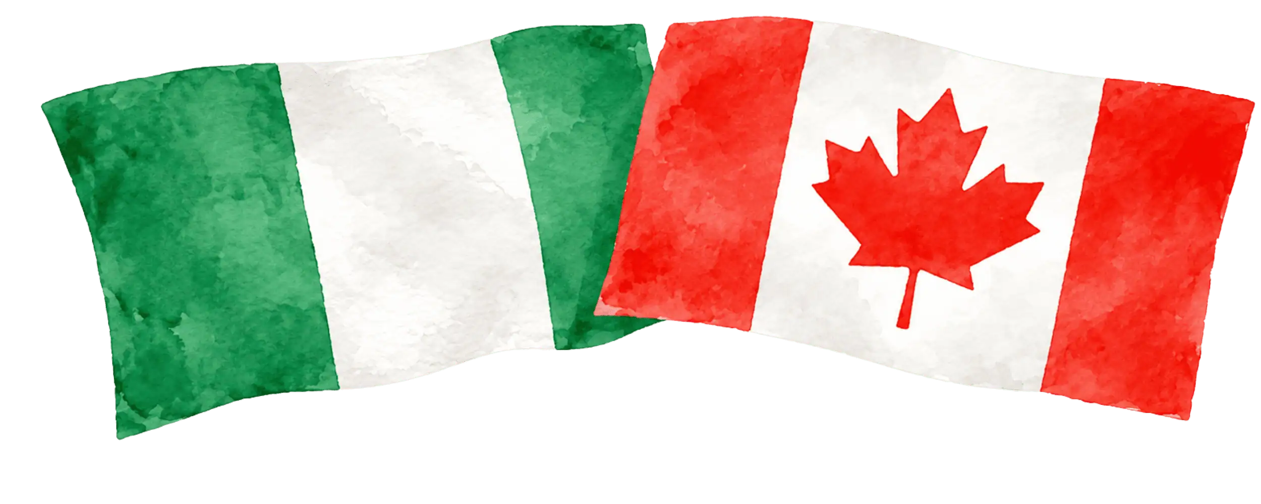 Nigerian and Canadian flags representing immigration from Nigeria to Canada