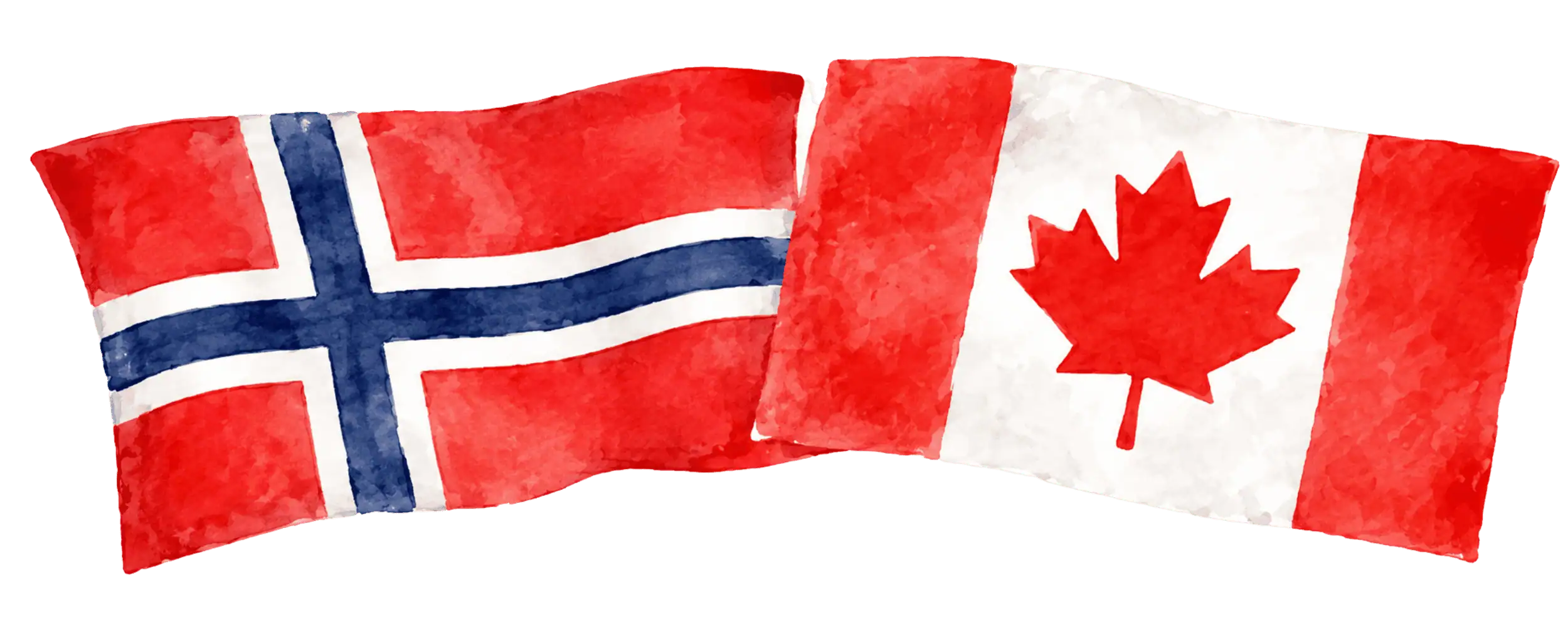 Norwegian and Canadian flags representing immigration from Norway to Canada