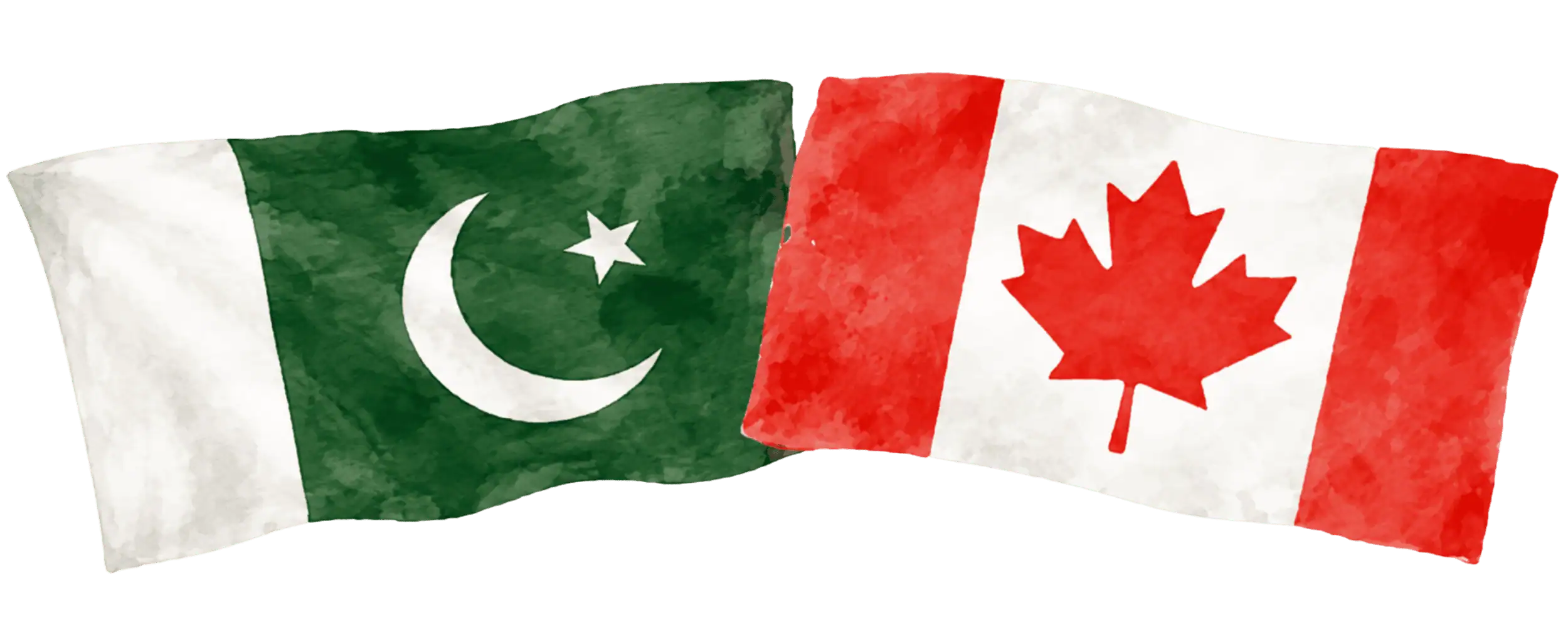Pakistani and Canadian flags representing immigration from Pakistan to Canada