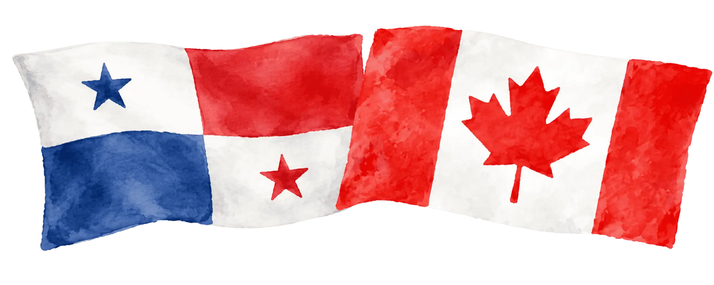 Panamanian and Canadian flags representing immigration from Panama to Canada