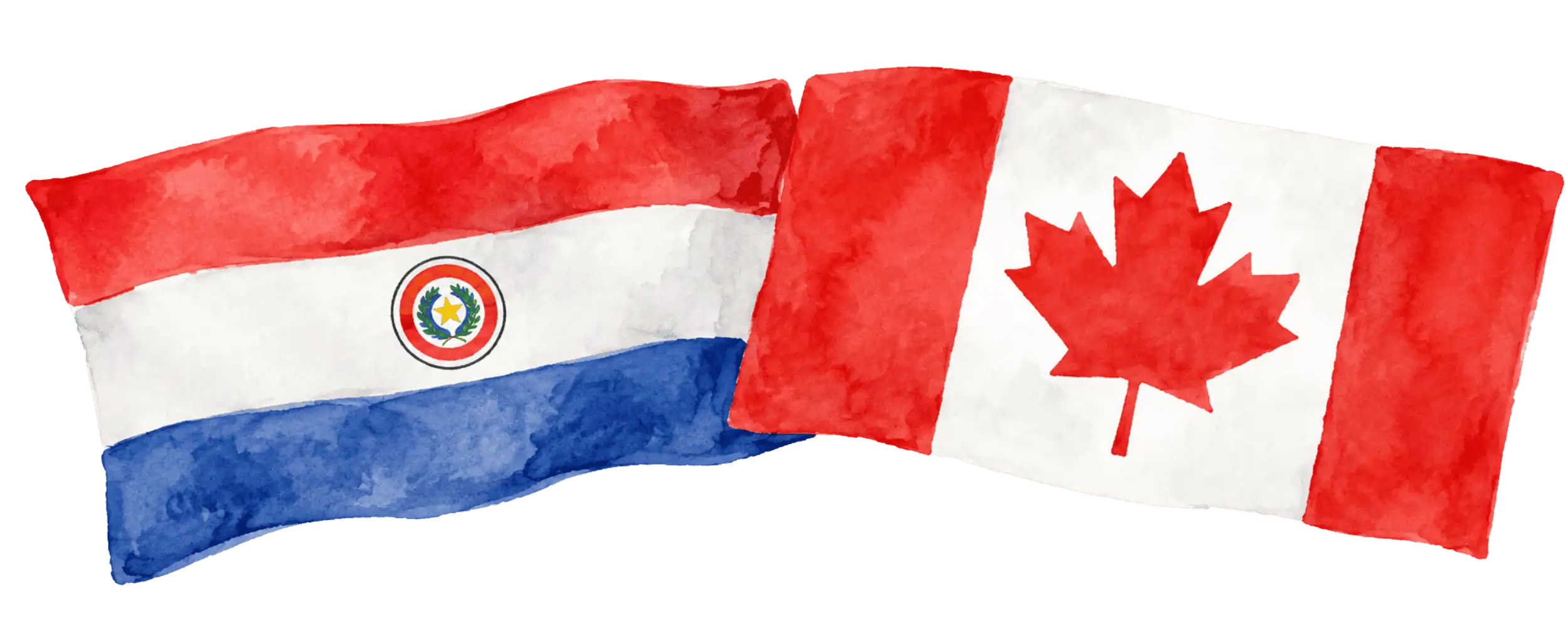 Paraguayan and Canadian flags representing immigration from Paraguay to Canada