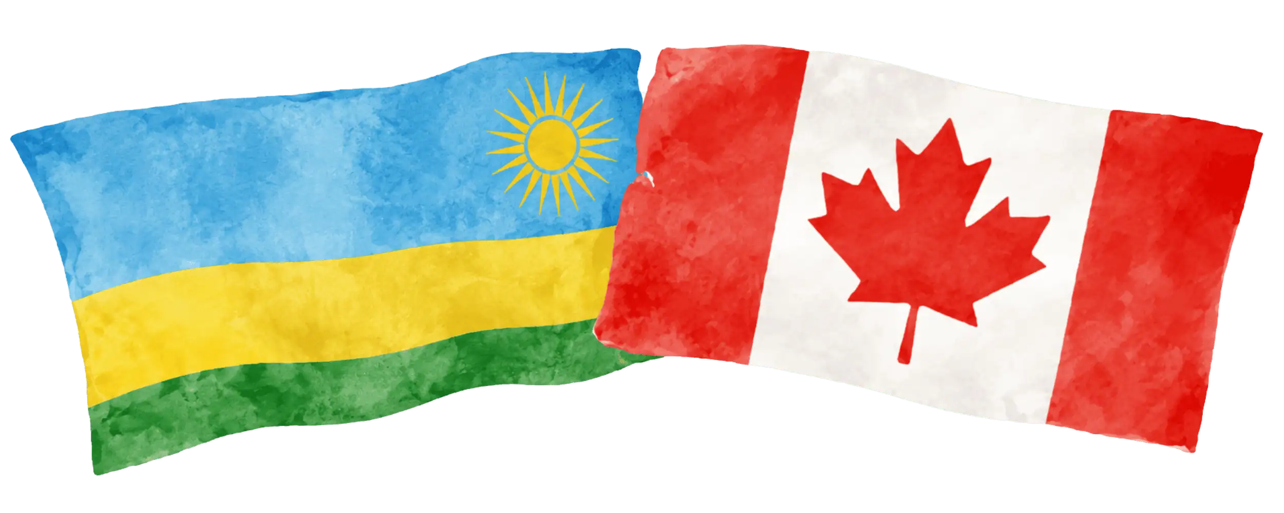 Rwandan and Canadian flags representing immigration from Rwanda to Canada
