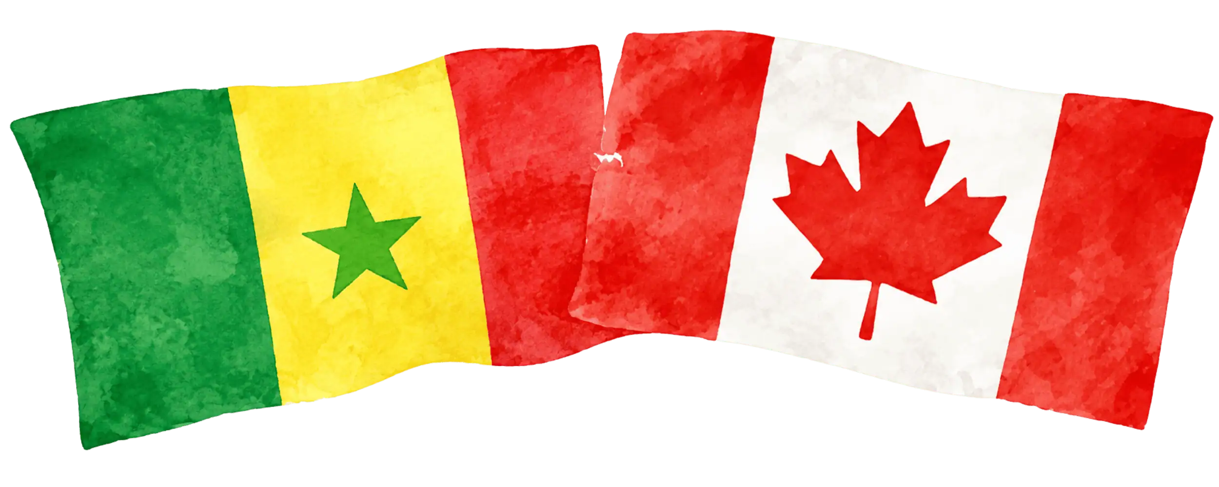 Senegalese and Canadian flags representing immigration from Senegal to Canada