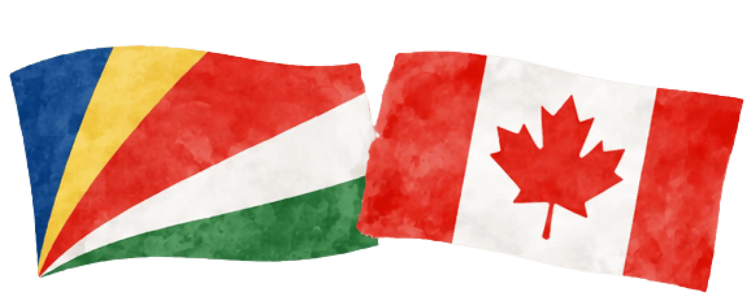 Seychellois and Canadian flags representing immigration from Seychelles to Canada