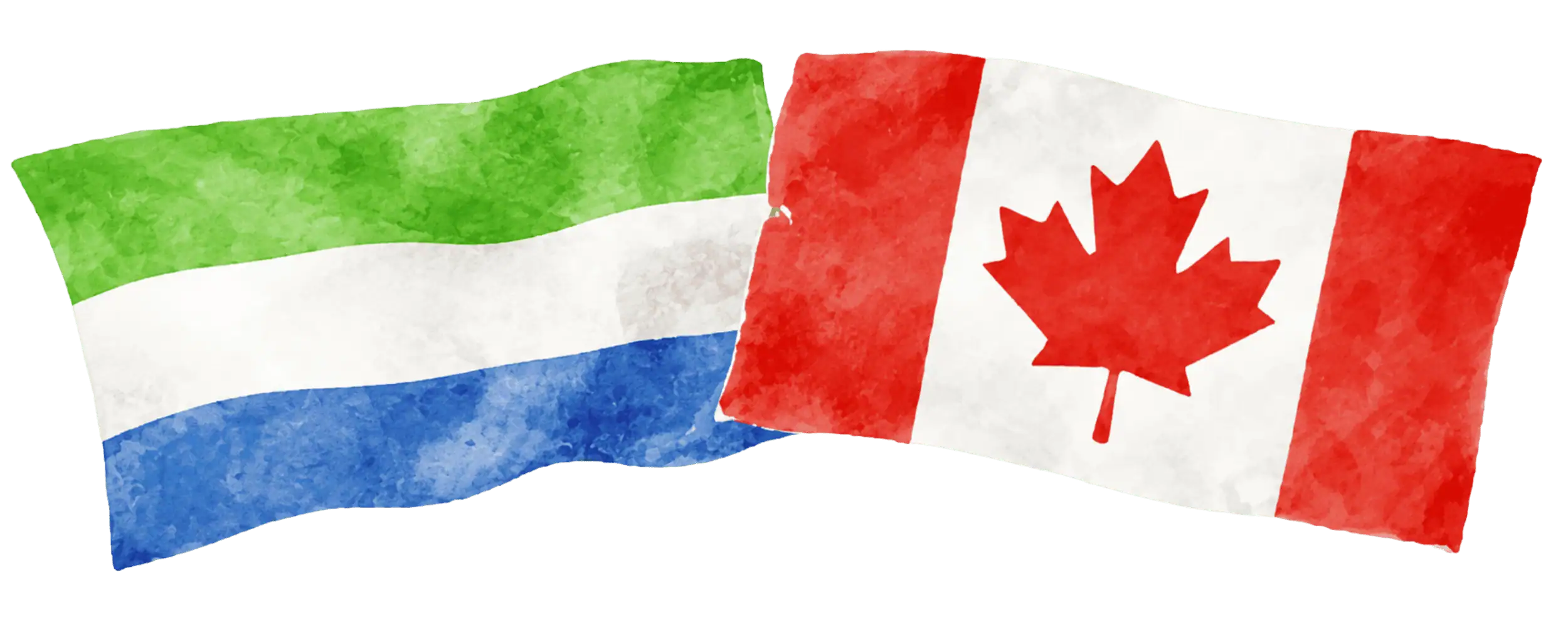 Sierra Leonean and Canadian flags representing immigration from Sierra Leone to Canada