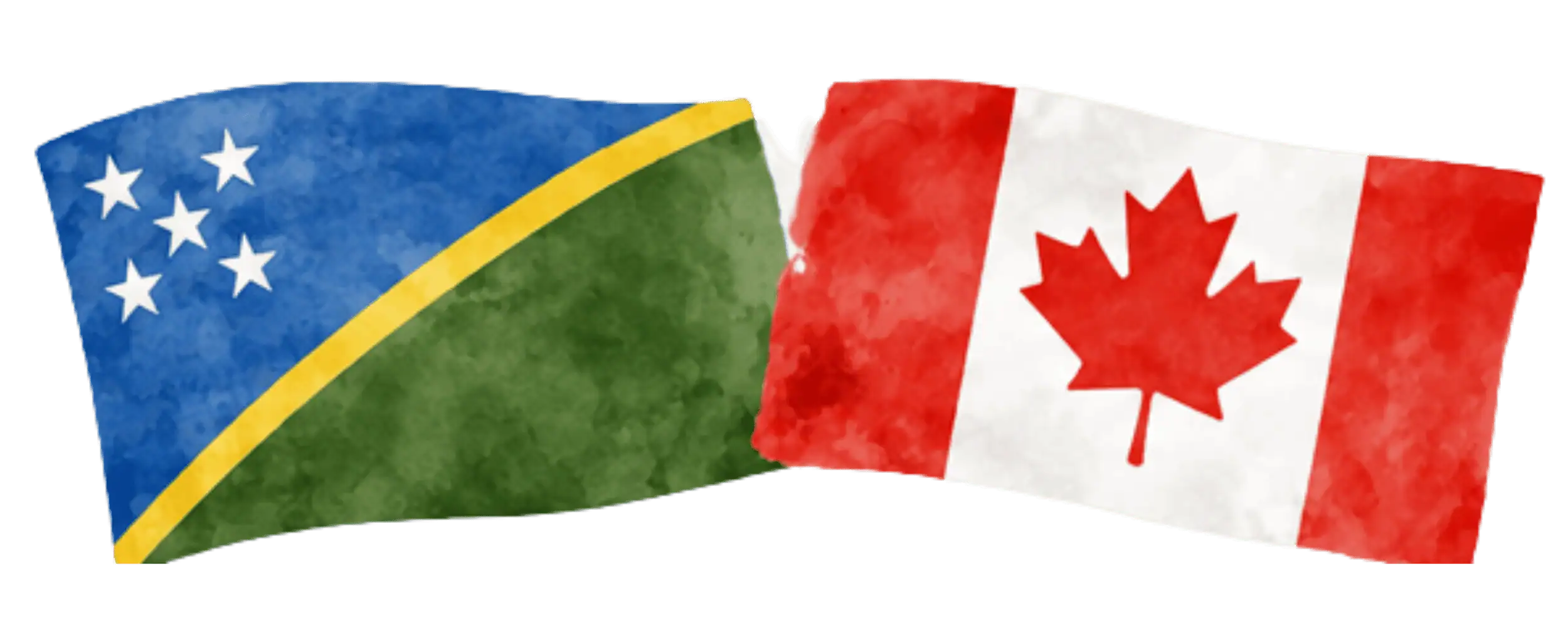 Solomon Islander and Canadian flags representing immigration from the Solomon Islands to Canada