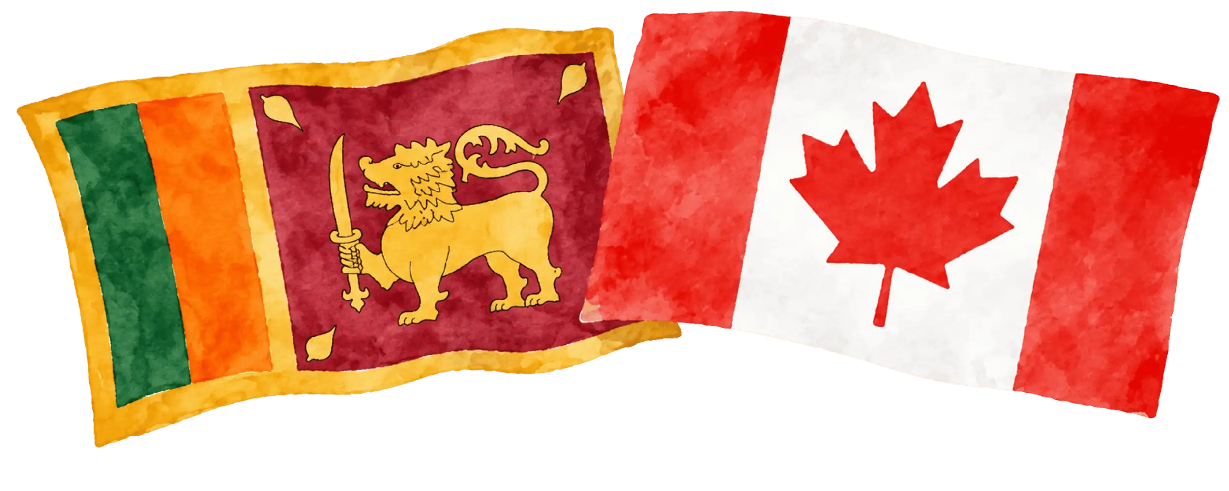 Sri Lankan and Canadian flags representing immigration from Sri Lanka to Canada