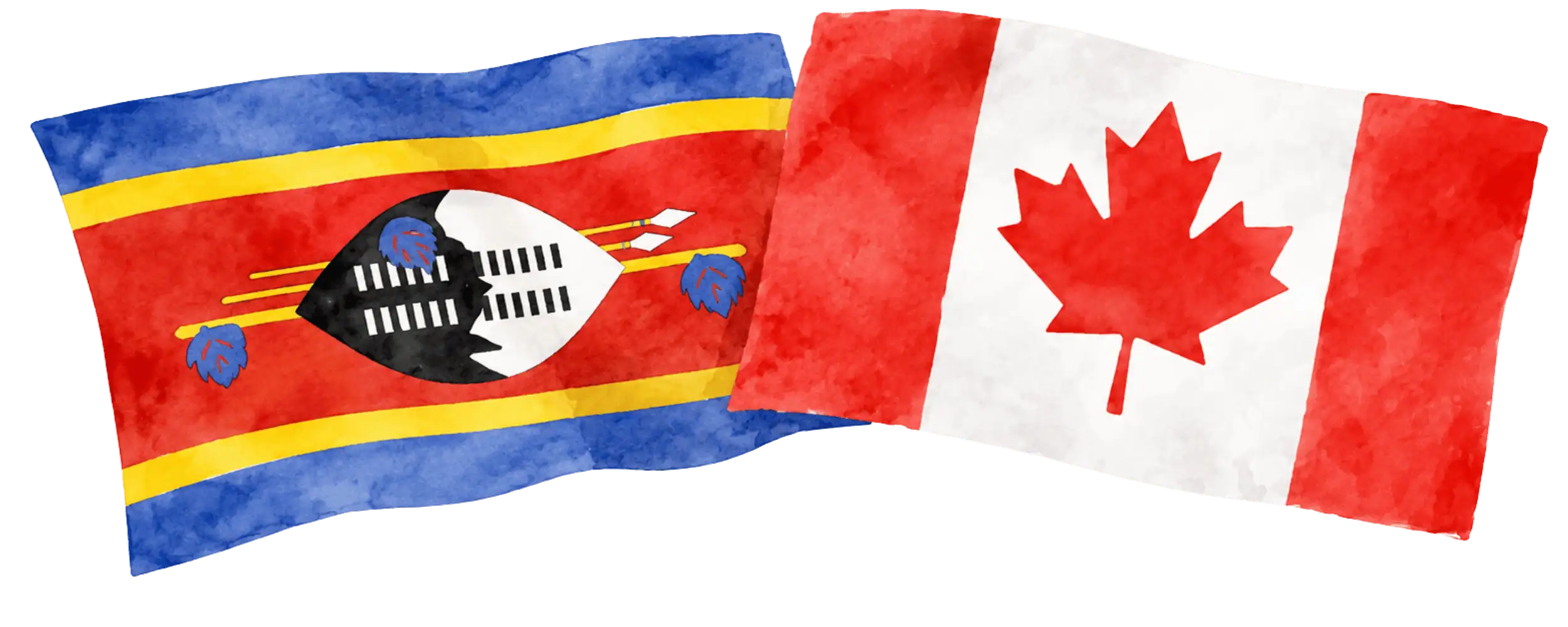 Swazi and Canadian flags representing immigration from Eswatini to Canada