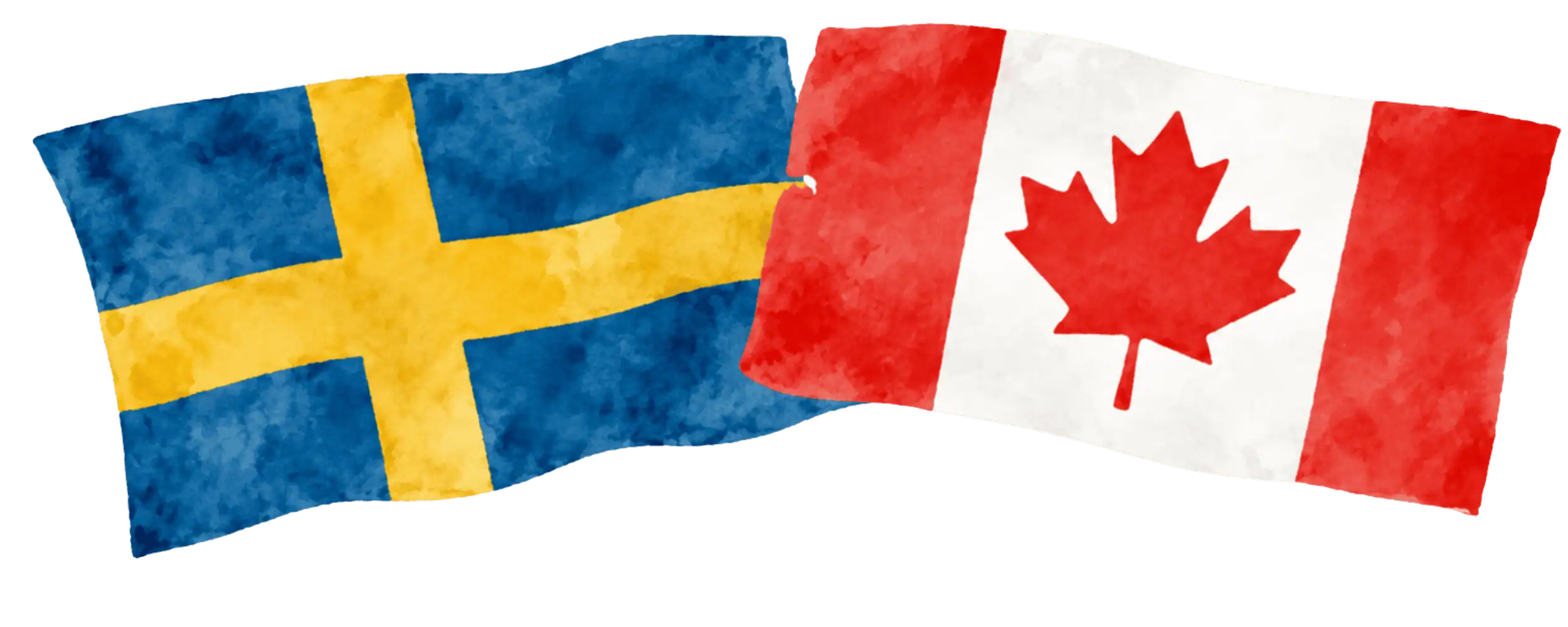 Swedish and Canadian flags representing immigration from Sweden to Canada