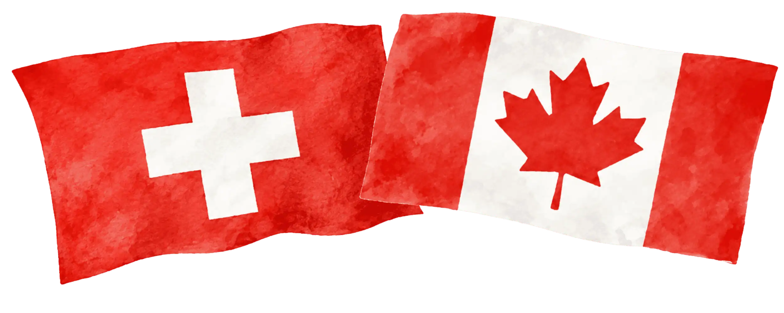 Swiss and Canadian flags representing immigration from Switzerland to Canada