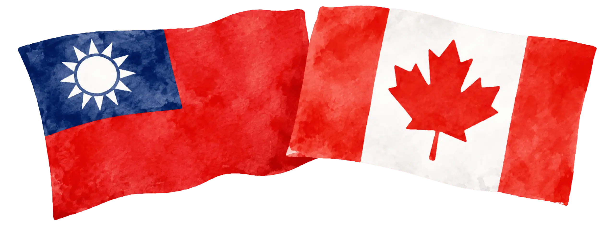 Taiwanese and Canadian flags representing immigration from Taiwan to Canada