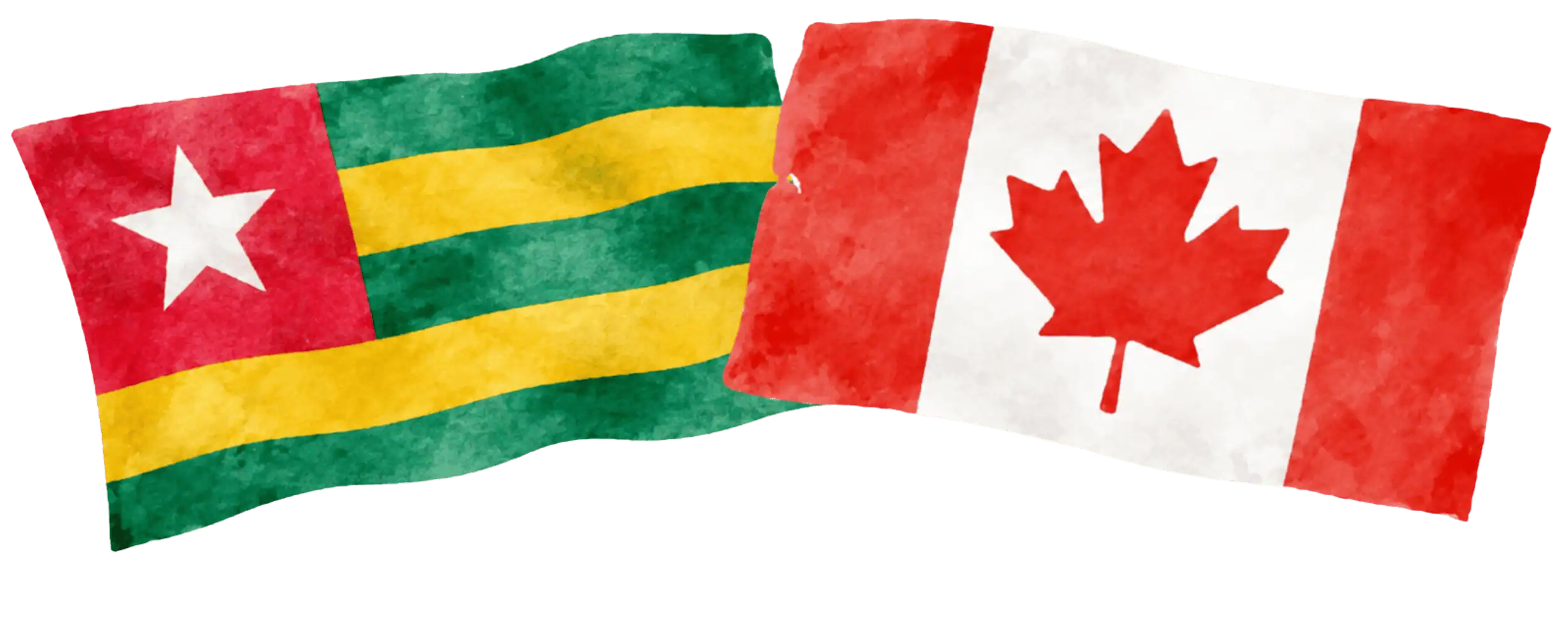 Togolese and Canadian flags representing immigration from Togo to Canada