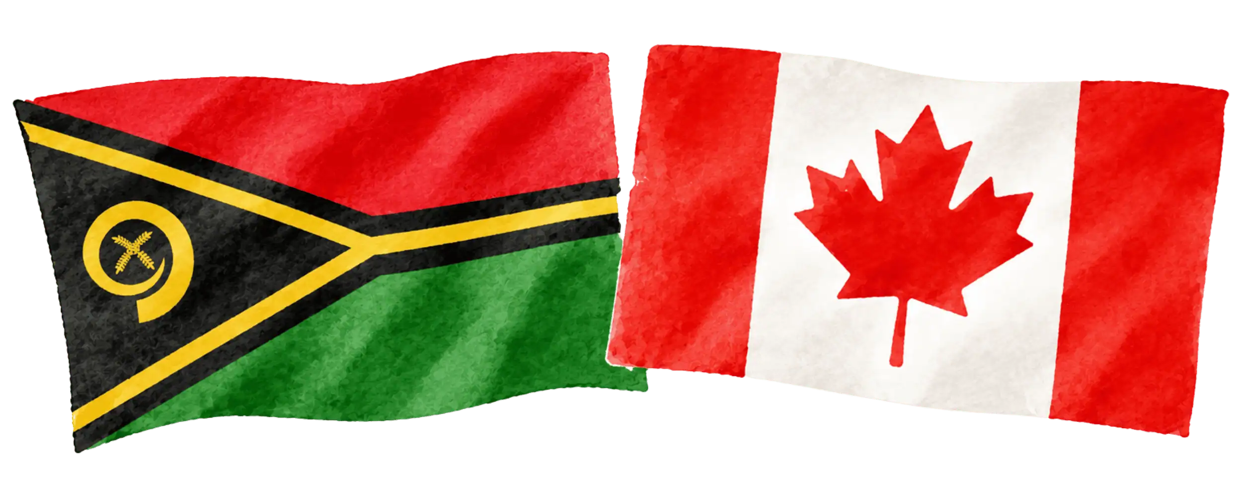 Ni-Vanuatu and Canadian flags representing immigration from Vanuatu to Canada