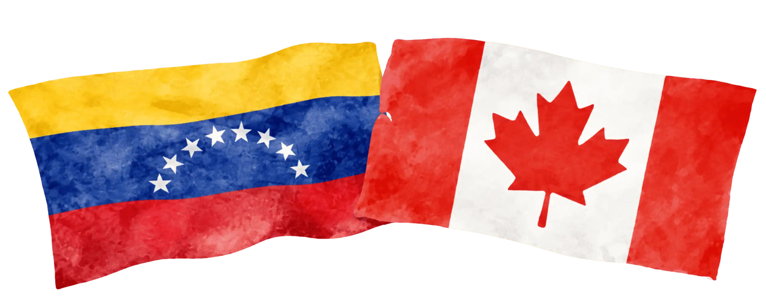 Venezuelan and Canadian flags representing immigration from Venezuela to Canada